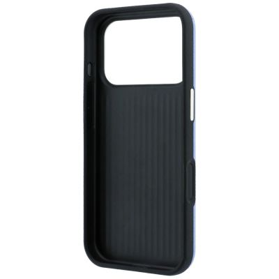 7. Guess Grained & Big Resin Logo Case für iPhone 18 Pro Max / 17 Pro Max - Blau