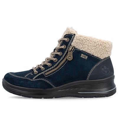 9. Wasserdichte bequeme Leder-Trapperboots in Marineblau Rieker L7701-14