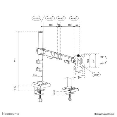 14. Neomounts DS60-600BL1 Tischhalterung für Monitore von 10 bis 32 Zoll
