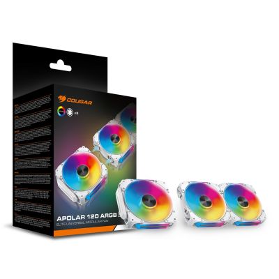 9. COUGAR CF-APR12HW3-RGB Computergehäuselüfter 12 cm Weiß 3 Stück.