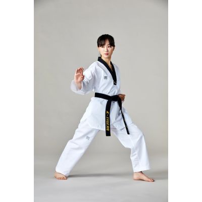 7. Dobok für Taekwondo MTX 2 Schwarz – zugelassen von World Taekwondo (WT) | MOOTO