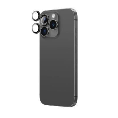 3. AmazingThing AR Aluminium 3-Linsen-Glas mit Kameralinsenrahmen für iPhone 16 Pro / 16 Pro Max - Schwarz