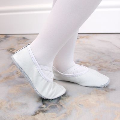 9. Jr Nazo Leder Tanzballettschuhe mit Gummibändern Weiß