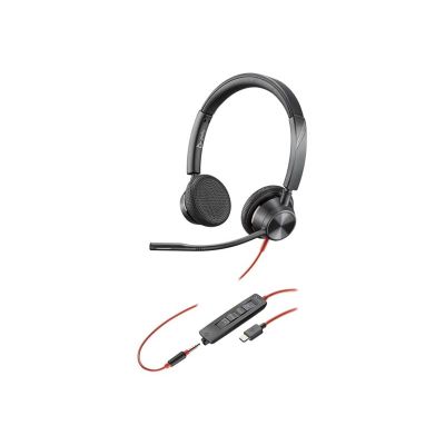 11. HP Poly Blackwire 3325 USB-C Stereo-Headset, Microsoft Teams-zertifiziert + 3,5-mm-Klinkenstecker + USB-C/A-Adapter