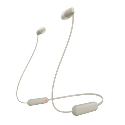2. Sony WI-C100 Kabelloses In-Ear-Bluetooth-Headset für Anrufe und Musik, Beige