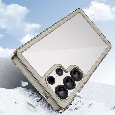 3. Outer Space Silikonhülle mit Gelrahmen für Samsung Galaxy S25 Ultra – Transparent und Schwarz