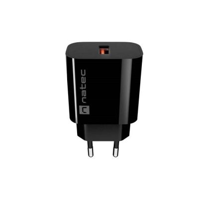 4. NATEC RIBERA 1X USB-A 18W SCHWARZES WANDLADEGERÄT