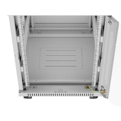 4. 19" 15U 600x800 LCD-Einbauschrank mit grauer Glastür, Lanberg (Flat Pack) V2