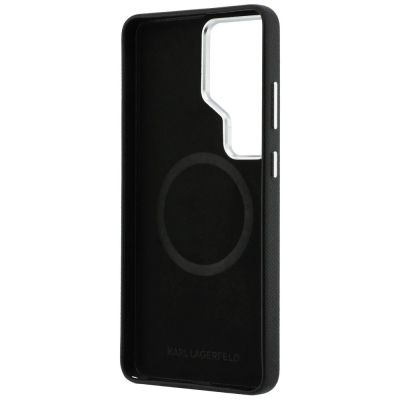 7. Karl Lagerfeld Saffiano KC Metal Logo MagSafe Hülle für Samsung Galaxy S26 Ultra, Schwarz