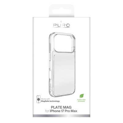 2. Puro Plate Mag Case für iPhone 17 Pro Max, kompatibel mit MagSafe – Weiß