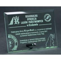 gravierte Glastrophäe