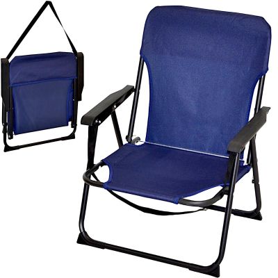FALTBARER TOURISTEN- UND STRANDSTUHL MIT ARMLEHNEN 52X54X26/66CM BLAU