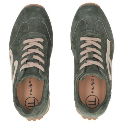 5. Damen-Lederschuhe, Wildleder-Sneaker, grün, Filippo DP7961