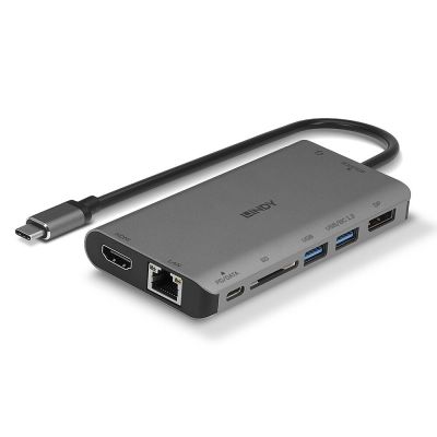 2. Lindy 43323 Dockingstation, kabelgebunden, USB 3.2 Gen 1 (3.1 Gen 1), Typ-C, Schwarz, Grau