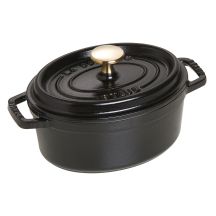 Ovaler gusseiserner Topf Staub – 1 l, Schwarz