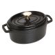 Ovaler gusseiserner Topf Staub – 1 l, Schwarz