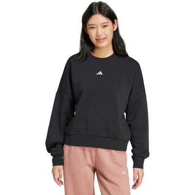 adidas Essentials Feelcozy Damen-Sweatshirt mit kleinem Logo, Schwarz, JC5932