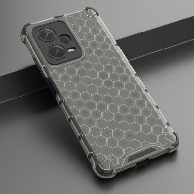 4. Honeycomb-Hülle für Xiaomi Redmi Note 12 Pro+, gepanzerte Hybridabdeckung in Schwarz