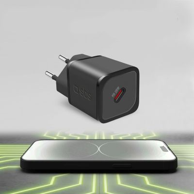 5. SBS TETRGAN1C20K 20W GaN USB-C Wandladegerät mit Power Delivery – Schwarz