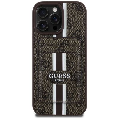 2. Guess 4G Stripes Case mit Magsafe Wallet für iPhone 16 Pro Max Braun