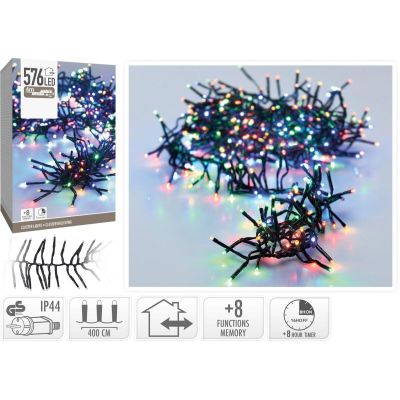 6. Lichterkette für den Weihnachtsbaum, 576 LEDs, Timer, mehrfarbig