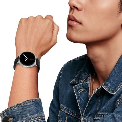 4. Tech-Protect Nylon-Streifenarmband für Samsung Galaxy Watch 40/44/46 mm – Schwarz und Orange
