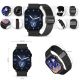 11. Smartwatch Gravity GT15-1 Schwarzes Silikonarmband + Schwarzes Armband
