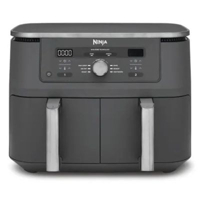 Ninja DZ400EU Doppelfritteuse 9,5 l, autonom, 2470 W, Heißluftfritteuse, Grau