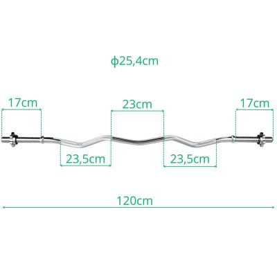 30. 1200 mm leicht abgewinkelter Hals mit Gewinde