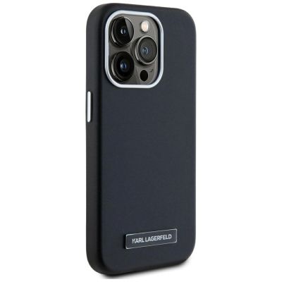 4. Karl Lagerfeld FW Metal Plate MagSafe iPhone 15 Pro Hülle - Schwarz