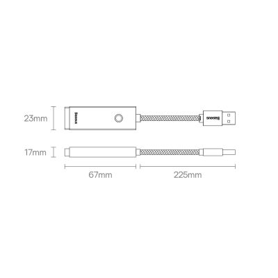 16. Baseus Lite Series externe Netzwerkkarte USB Typ C - RJ-45 1Gbps (1000Mbps) schwarz (WKQX000301)