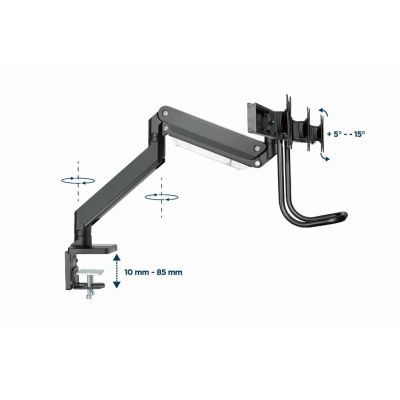 12. GEMBIRD Verstellbarer Schreibtischarm/Halterung für 3 Monitore 17-27 Zoll, VESA 100x100 mm, bis zu 6 kg