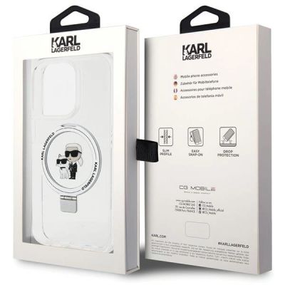 8. Karl Lagerfeld Ring Stand Karl&Choupette MagSafe Hülle für iPhone 13 Pro / 13 – weiß