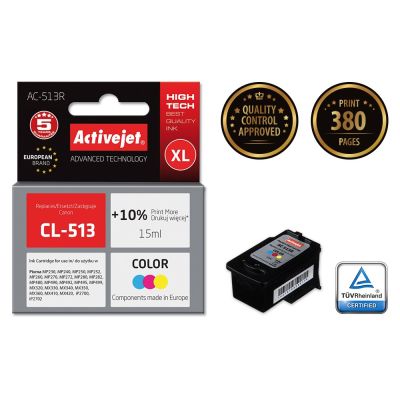 2. Activejet AC-513R Tinte (Ersatz für Canon CL-513; Premium; 15 ml; Farbe)