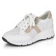 17. Rieker W N6304-80 weiße Lederkeilschuhe