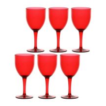 ROSE&TULIPANI FIABA Set mit 6 Acryl-Weingläsern 400 ml, rot