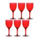 ROSE&TULIPANI FIABA Set mit 6 Acryl-Weingläsern 400 ml, rot