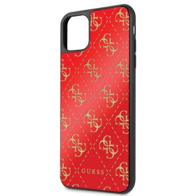 3. Guess, GUHCN654GGPRE iPhone 11 Pro Max rot/rot Hartschale 4G Double Layer Glitter