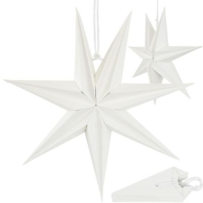 PAPIERSTERN-DEKORATION 30 CM 7-ZACKIG WEISS SASKA GIFT & DECOR
