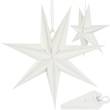 PAPIERSTERN-DEKORATION 30 CM 7-ZACKIG WEISS SASKA GIFT & DECOR