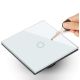 4. MACLEAN Touch-Lichtschalter, einzeln, Glas, weiß, mit rundem Knopf, Abmessungen 86 x 86 mm, MCE702W
