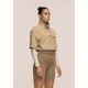 6. CASALL Damen-Trainingsjacke mit kurzen Ärmeln, Sandfarbe