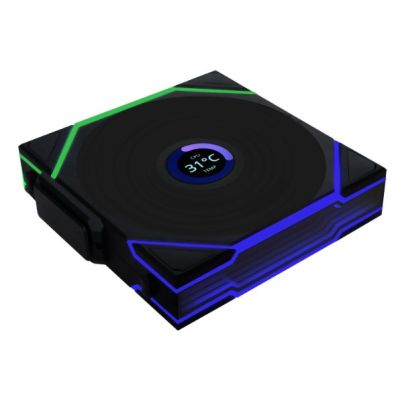 5. Lian Li Uni Fan TL LCD Computergehäuse, Prozessorlüfter 14cm Schwarz 1 Stück.