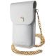 4. Hello Kitty Leder-Metall-Logo-Kettentasche – Silber