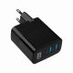 8. GEMBIRD 3-Port-GaN-USB-Schnellladegerät (PD) (2x USB-A + 1x USB Typ-C), 30 W, LCD, Schwarz