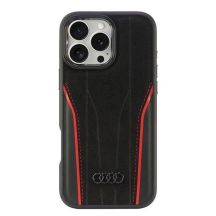 Audi Echtleder MagSafe iPhone 16 Pro Max 6,9" schwarz-rot/schwarz-rot Hardcase AU-TPUPCMIP16PM-R8/D3-RD