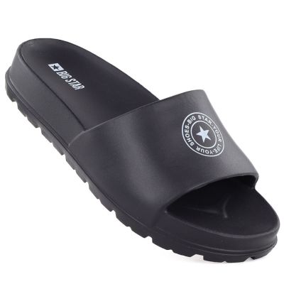 Schwarze Damen-Flip-Flops mit Plateau für Strand und Pool, Big Star TT274A043