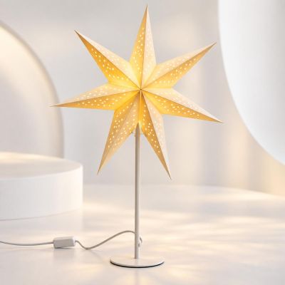 7. DEKORATIVE STEHLEUCHTE STERN 65 CM E14 WEISS