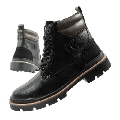 Wrangler Nevada Herren Schuhe Chelsea Boots elegant modisch Schnürer Schwarz
