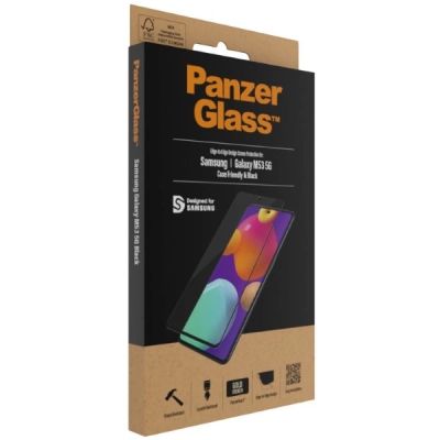 7. PanzerGlass E2E Regular gehärtetes Glas für Samsung Galaxy M53 – mit schwarzem Rahmen